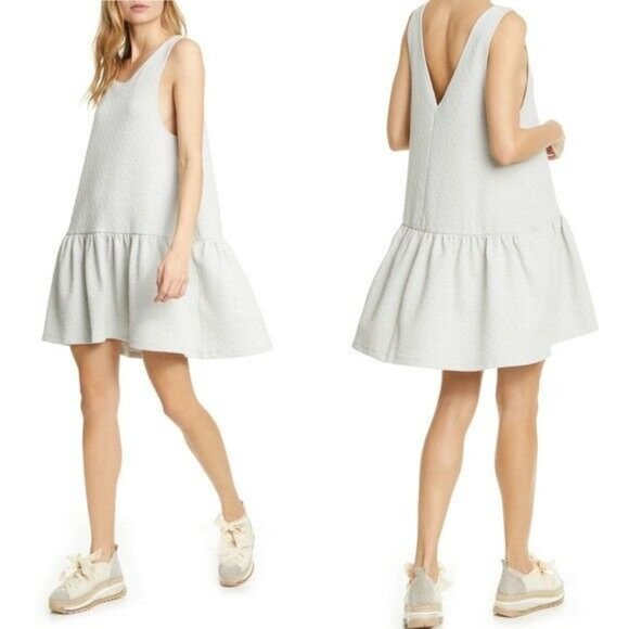 Free People Dresses & Skirts - Free People Lt Gray "Easy Street" Ruffle Hem Shift